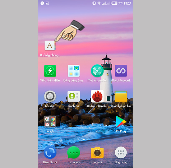Vào app